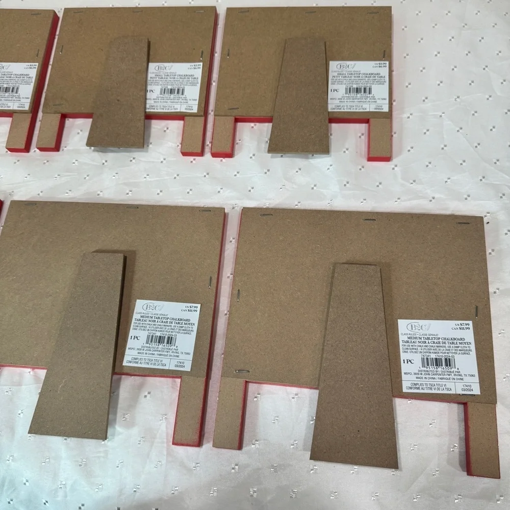 Qty 6 Tabletop Chalkboards Small and Medium